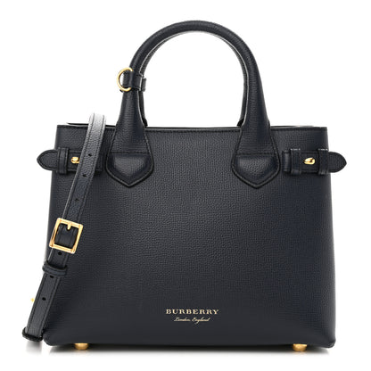 Burberry Derby Calfskin House Check Small Banner Tote Ink Blue 1 of 13