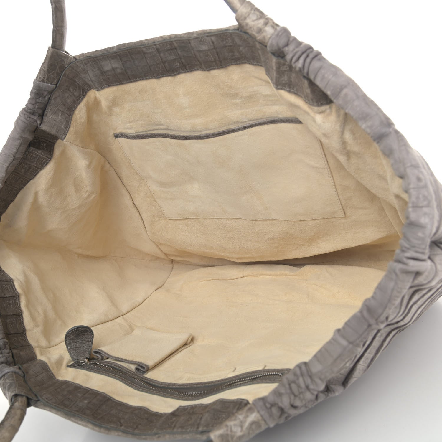 Nancy Gonzalez Crocodile Hobo Grey 4 of 5
