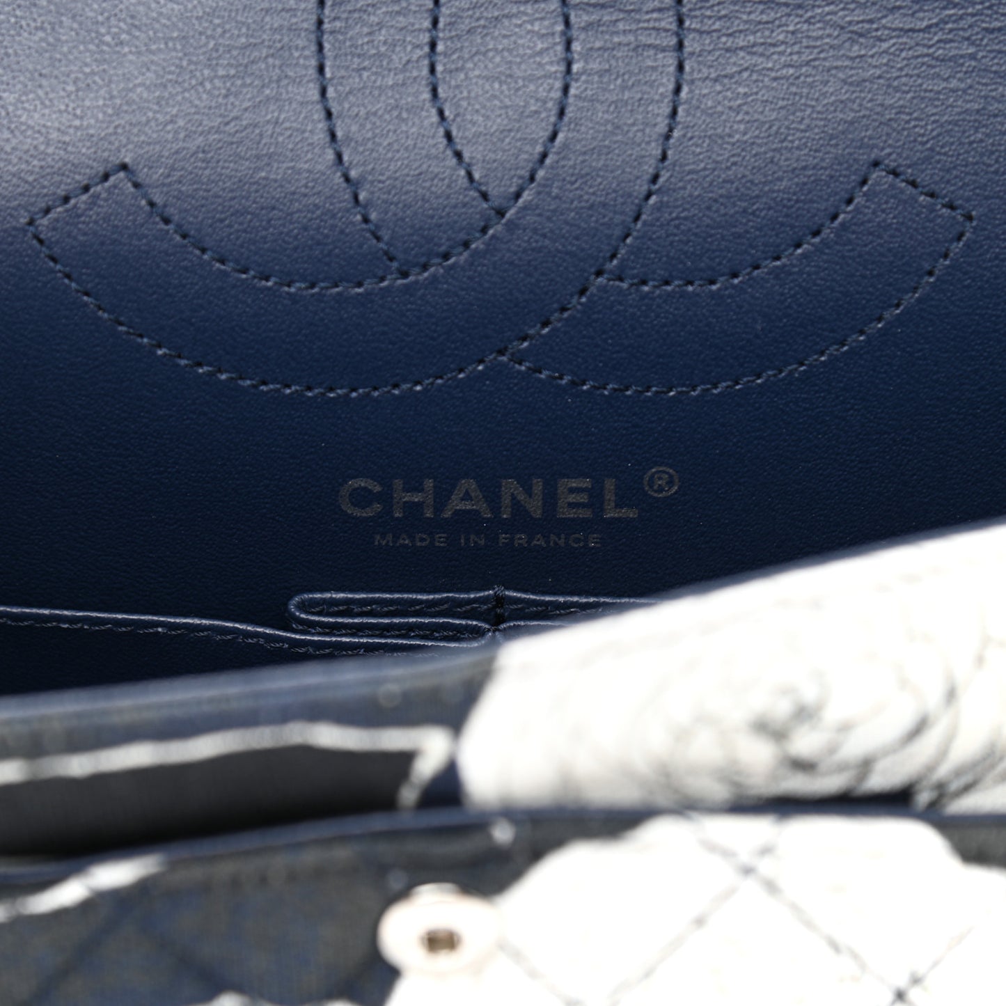 Jersey Quilted Graffiti Reissue 225 Flap Navy Blue