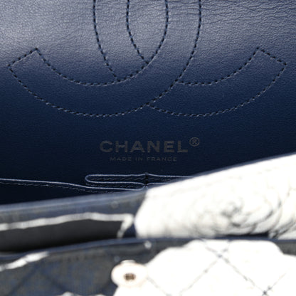 Chanel Jersey Quilted Graffiti Reissue 225 Flap Navy Blue 6 of 10