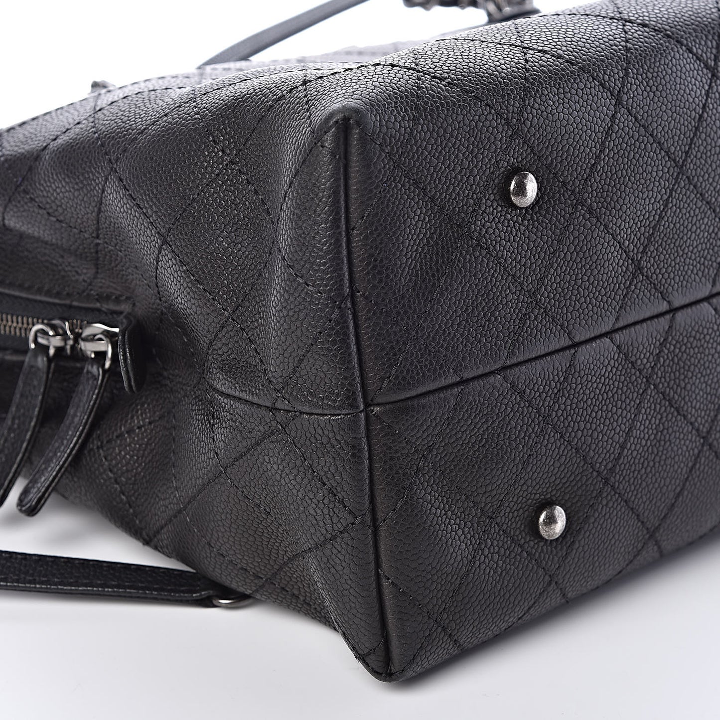 Grained Vegetal Calfskin Urban Shopping Tote Black