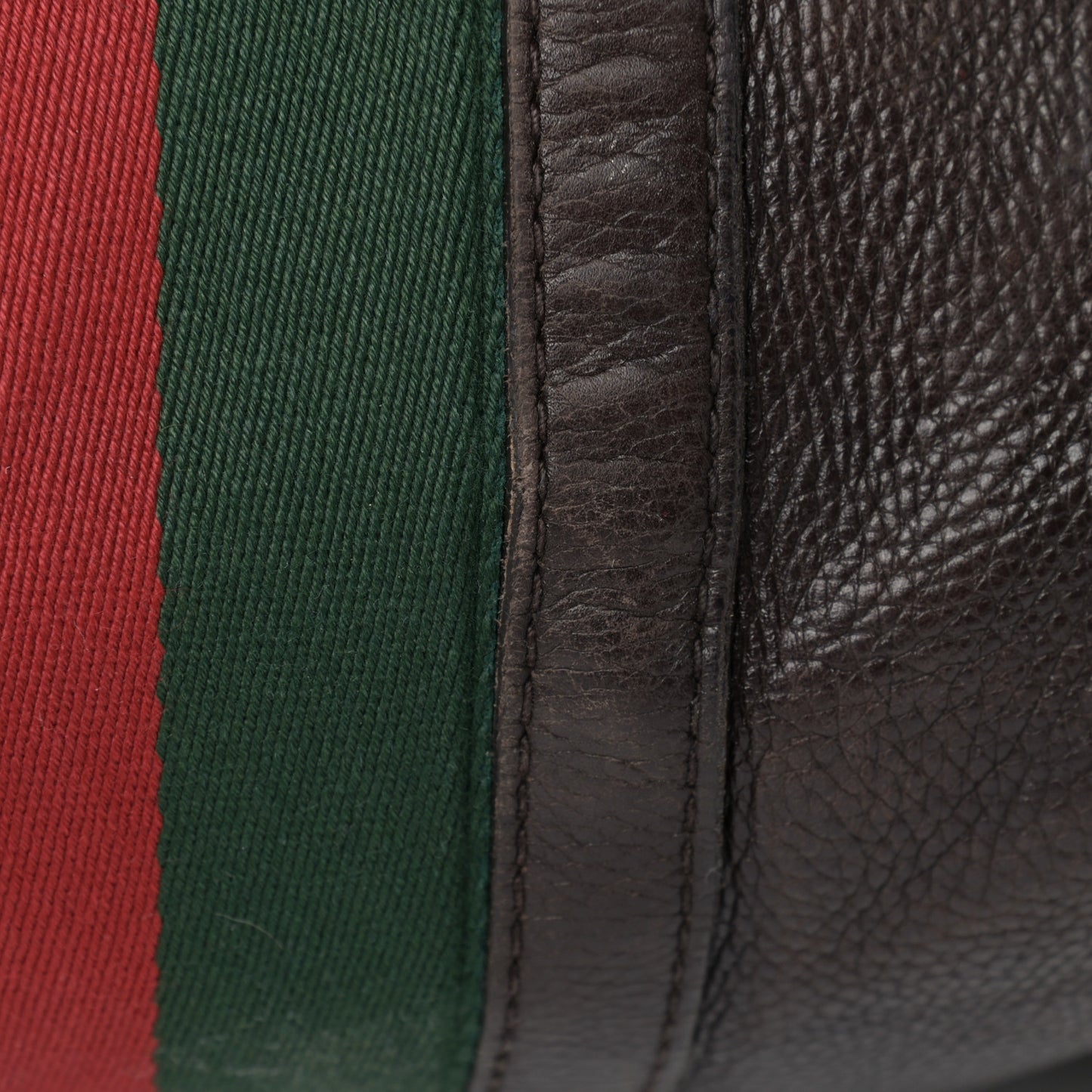 Calfskin Vintage Web Medium Boston Dark Brown