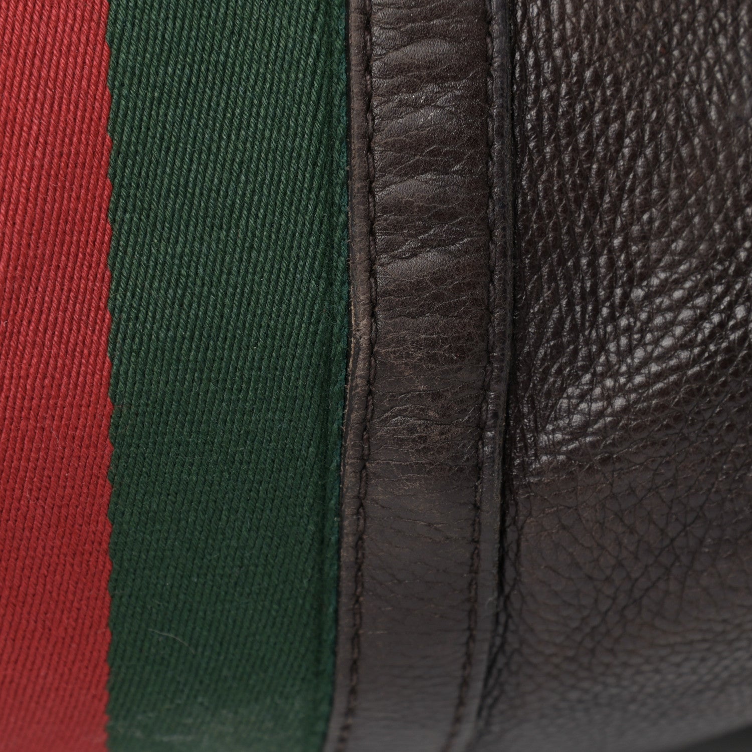 Gucci Calfskin Vintage Web Medium Boston Dark Brown 12 of 21