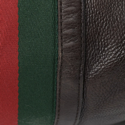 Gucci Calfskin Vintage Web Medium Boston Dark Brown 12 of 21