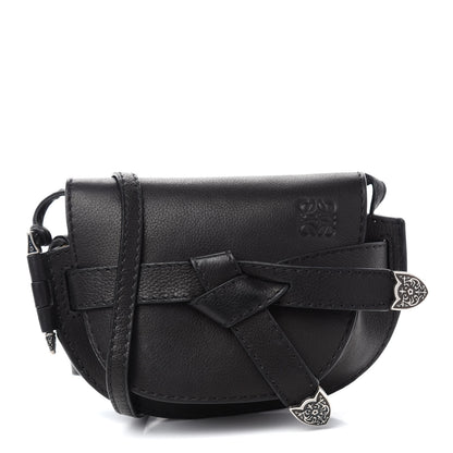 Loewe Grained Calfskin Mini Gate Western Crossbody Bag Black 1 of 10