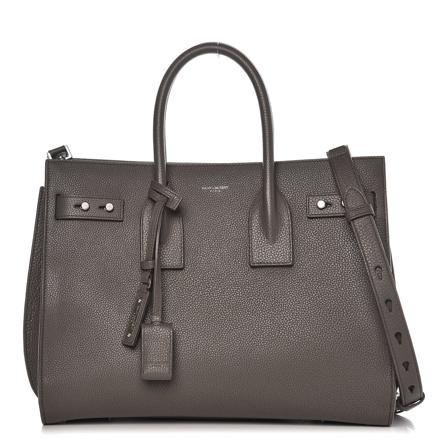 Grained Calfskin Small Supple Sac De Jour Fog