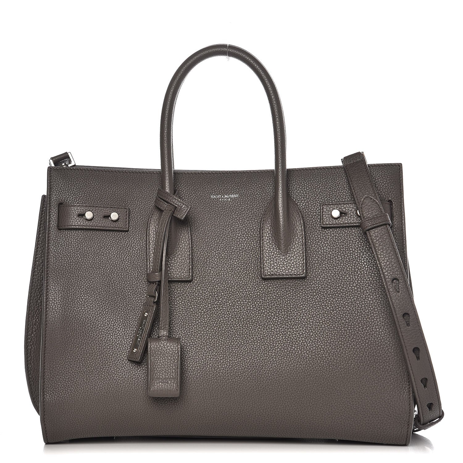 Saint Laurent Grained Calfskin Small Supple Sac De Jour Fog 1 of 8