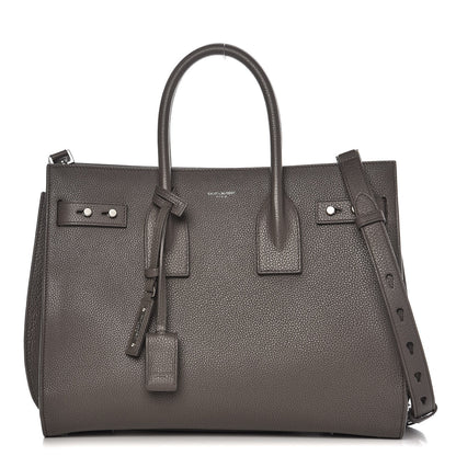 Saint Laurent Grained Calfskin Small Supple Sac De Jour Fog 1 of 8