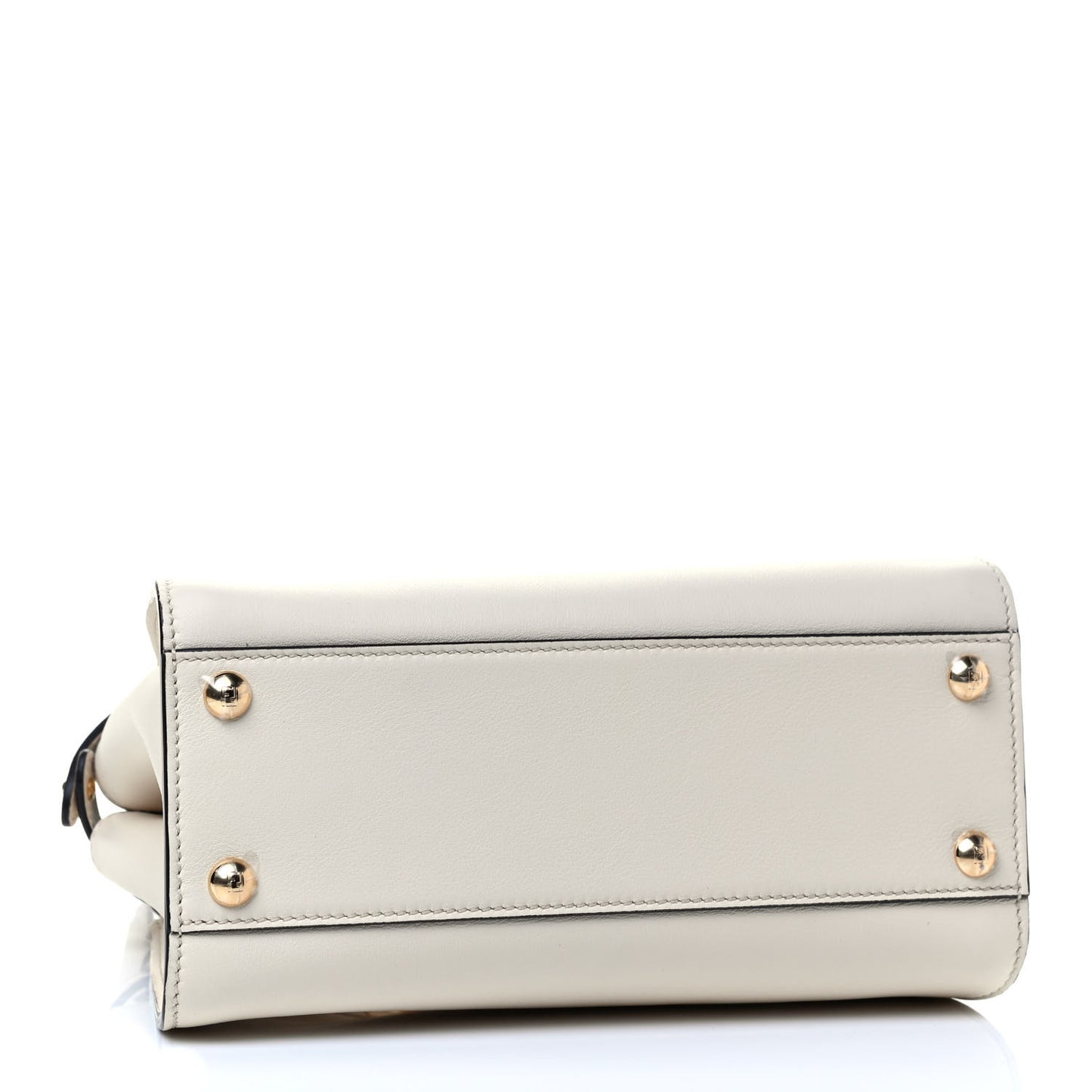 Vitello Seta Suede FF Mini Peekaboo Iconic Satchel Uovo Sigaro Marrone