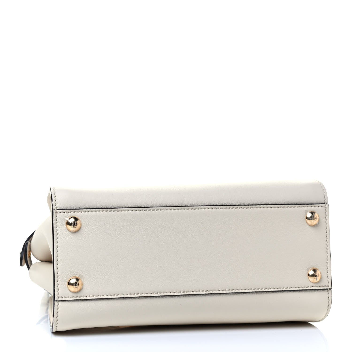 Fendi Vitello Seta Suede FF Mini Peekaboo Iconic Satchel Uovo Sigaro Marrone 3 of 4