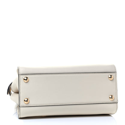Fendi Vitello Seta Suede FF Mini Peekaboo Iconic Satchel Uovo Sigaro Marrone 3 of 4