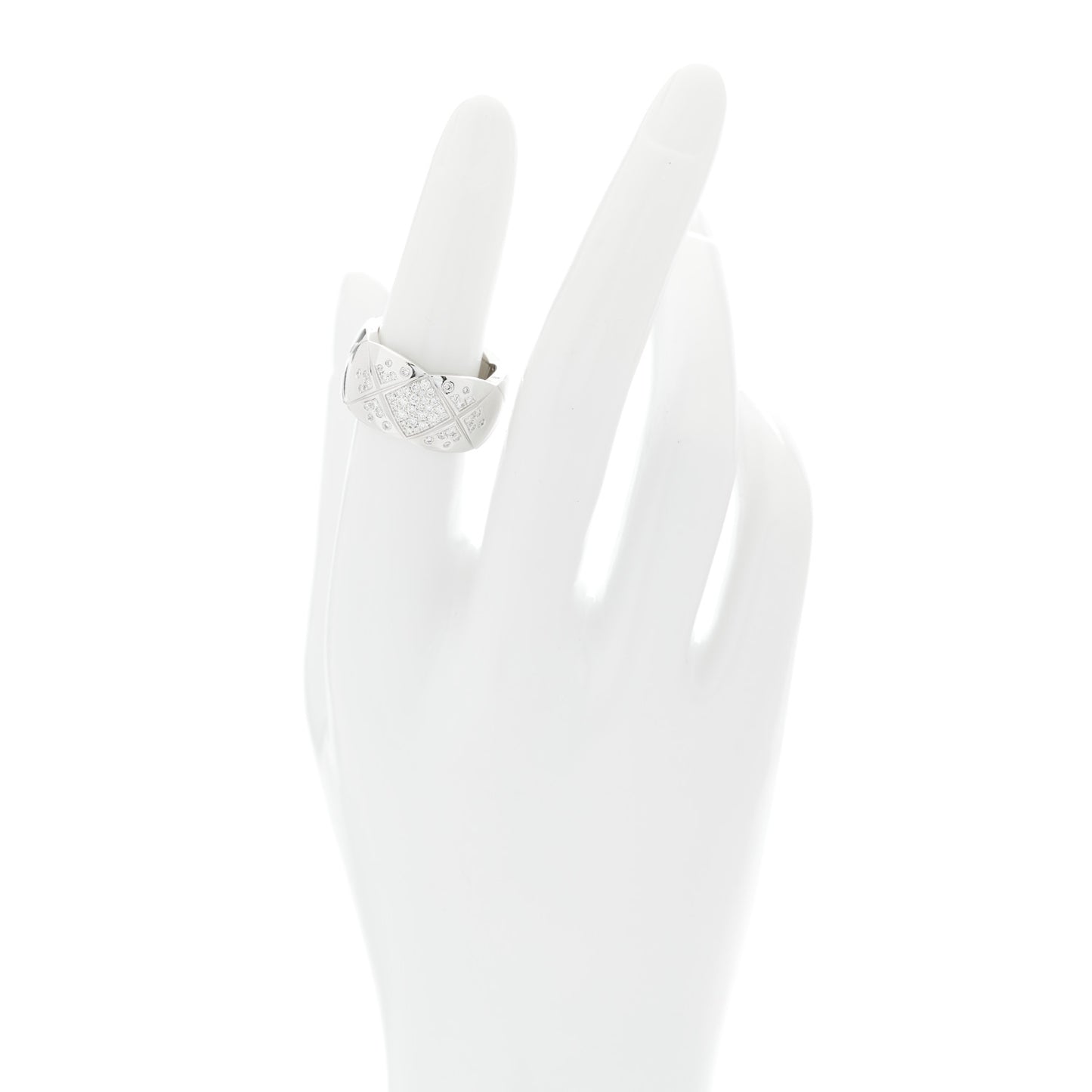 18K White Gold Diamond Large Coco Crush Ring 52 6