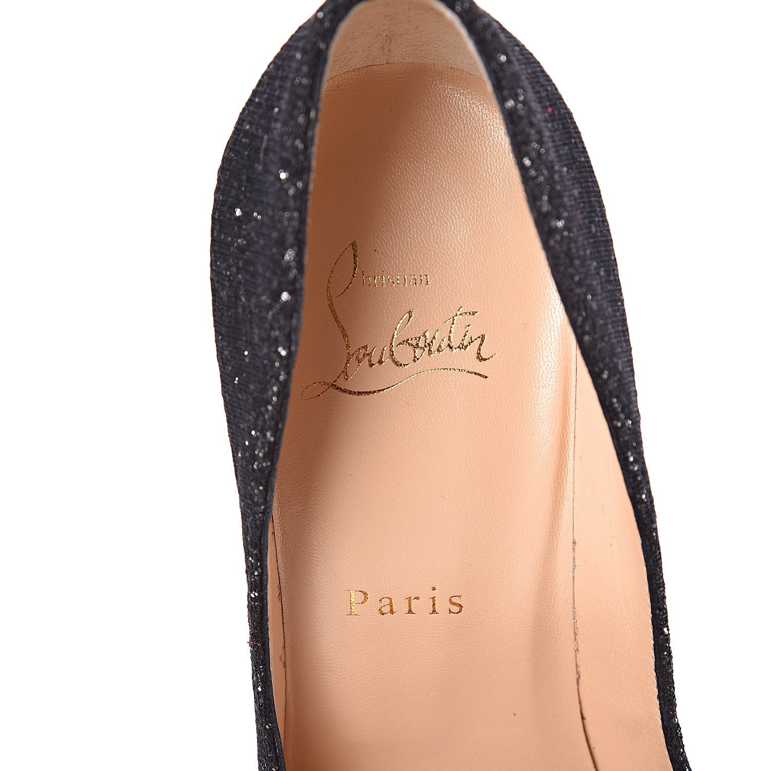 Christian Louboutin Glitter Resille Pigalle Follies 100 Pumps 38 Black 8 of 9