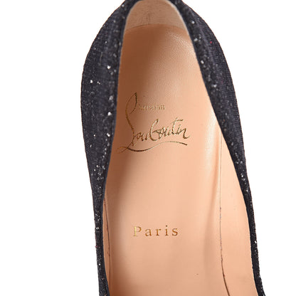 Christian Louboutin Glitter Resille Pigalle Follies 100 Pumps 38 Black 8 of 9