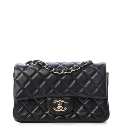Chanel Lambskin Quilted Mini Rectangular Flap Black 1 of 8