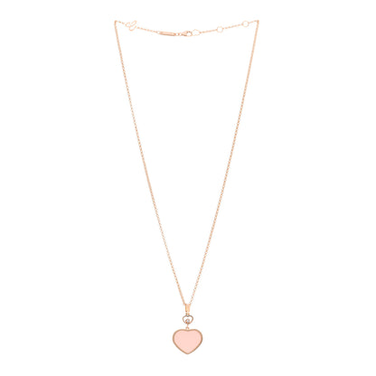 Chopard 18K Rose Gold Diamond Pink Stone Happy Hearts Pendant Necklace 3 of 4