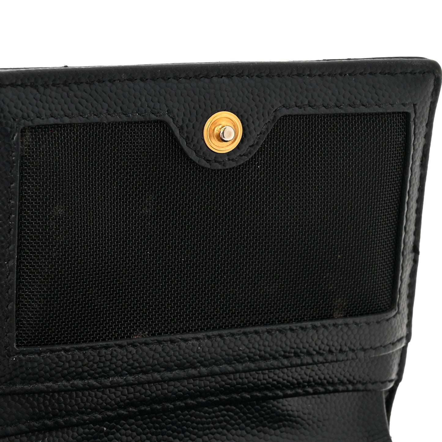 Grain De Poudre Matelasse Chevron Monogram Zipped Two-Part Wallet Black