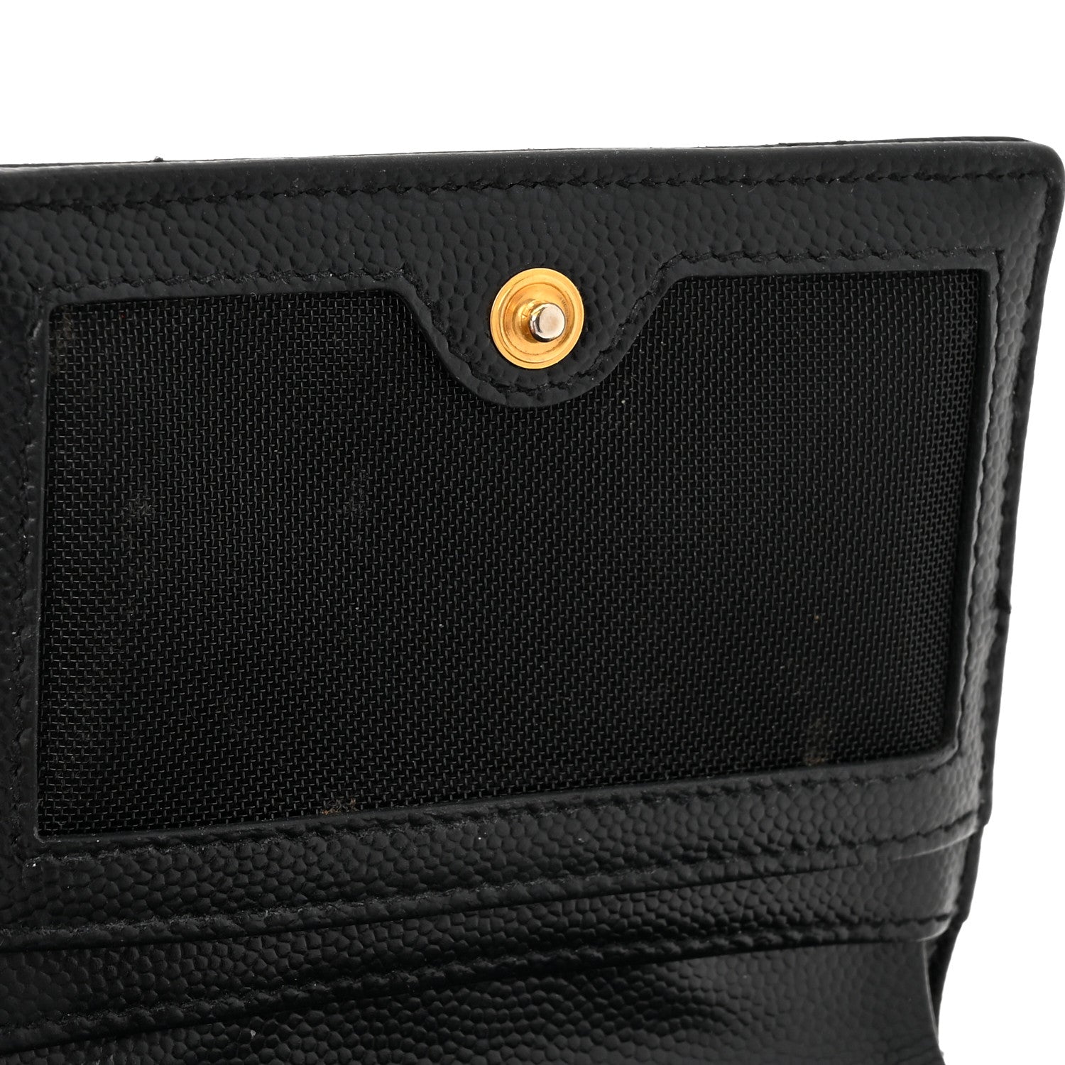 Saint Laurent Grain De Poudre Matelasse Chevron Monogram Zipped Two-Part Wallet Black 14 of 15