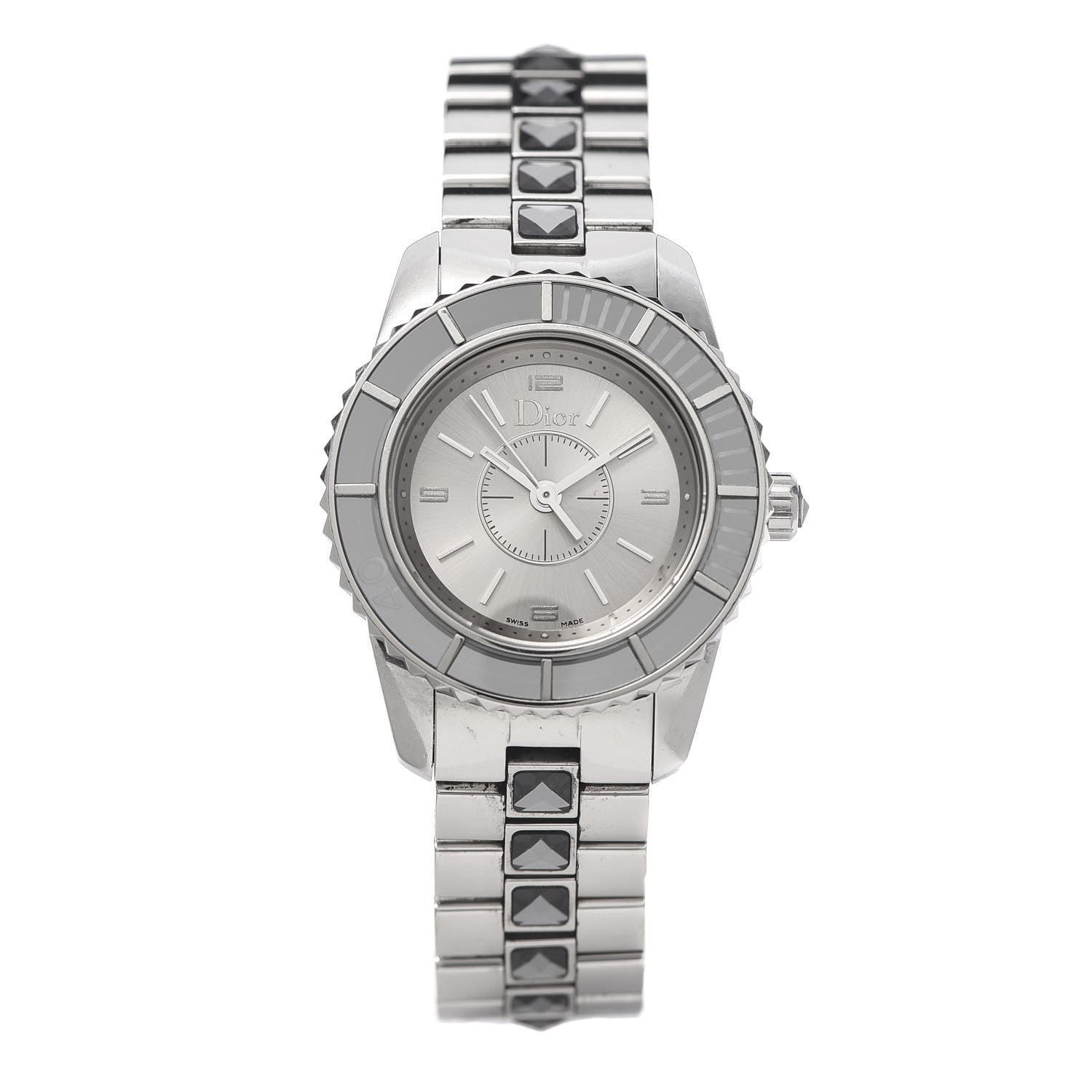 Christian Dior Stainless Steel Sapphire 29mm Christal Quartz Watch Gilt 1 of 6