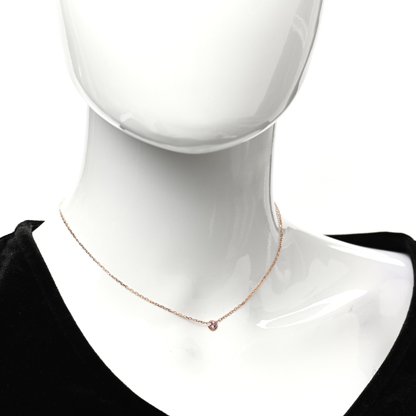 18K Pink Gold Pink Sapphire D'Amour Pendant Necklace