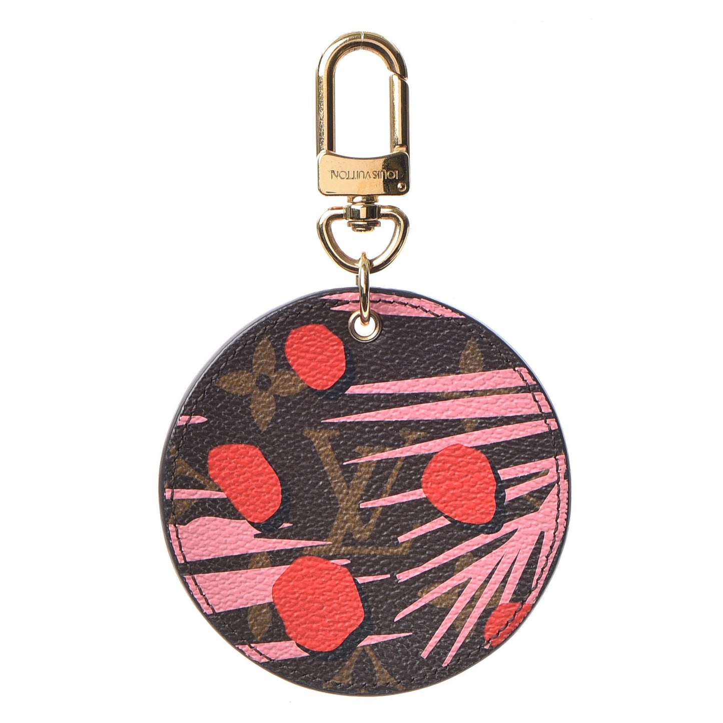 Monogram Jungle Dots Bag Charm Key Ring Sugar Pink Poppy