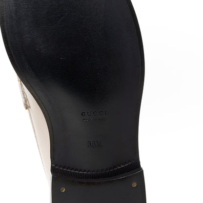 Gucci Goatskin Womens Logo 15mm Loafers 38.5 Mystic White 6 of 9