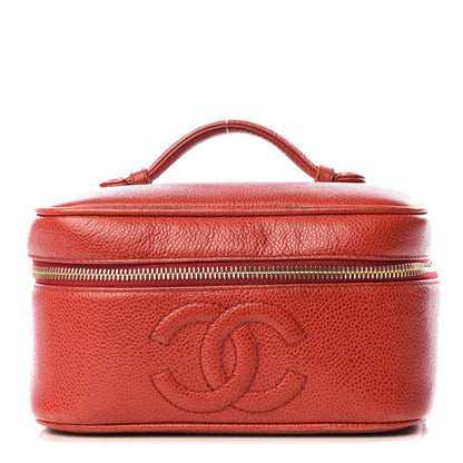 Chanel Caviar Vanity Cosmetic Case Red 1 of 12