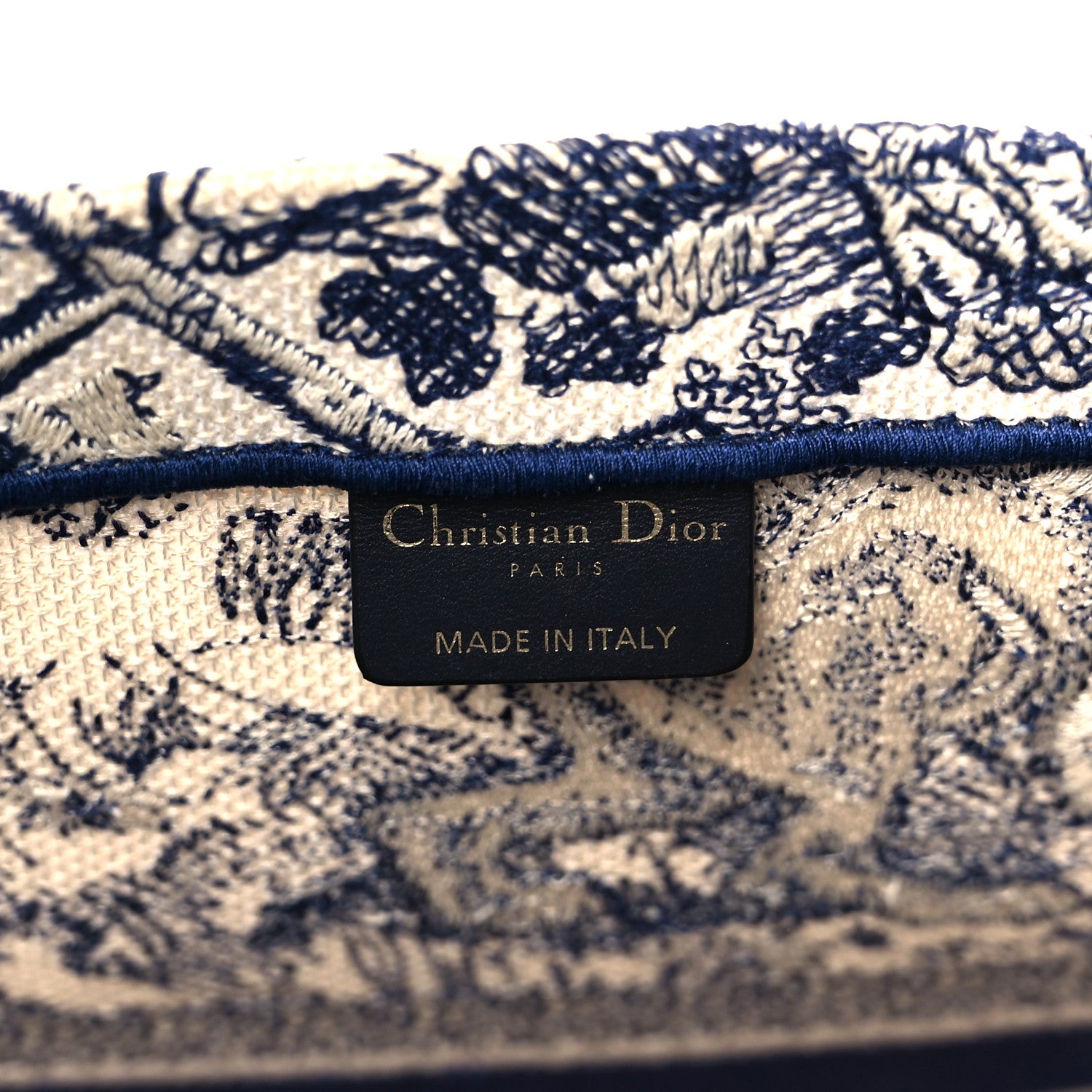 Christian Dior Canvas Embroidered Large Dioriviera Toile De Jouy Book Tote Blue 6 of 10