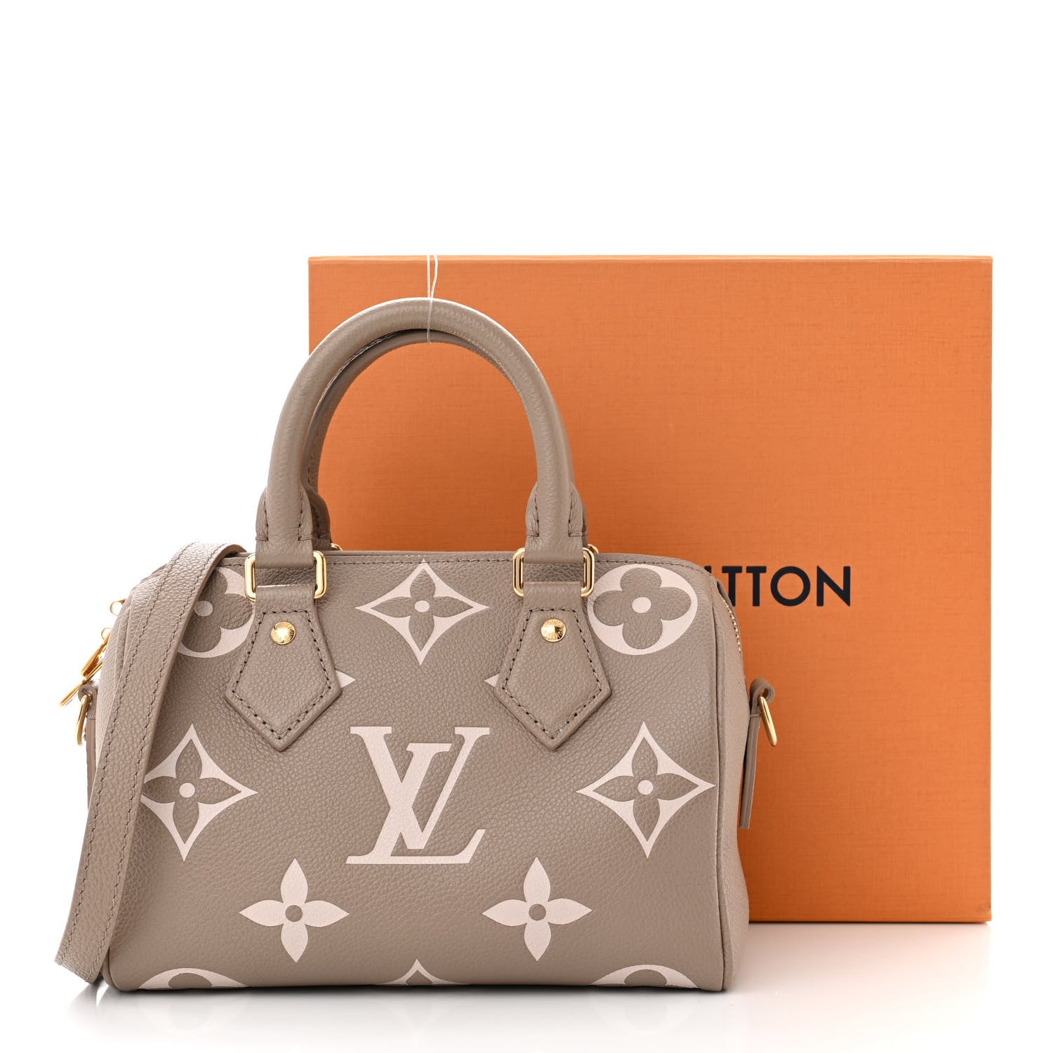 Louis Vuitton Empreinte Monogram Giant Speedy Bandouliere 20 Creme Beige 10 of 10