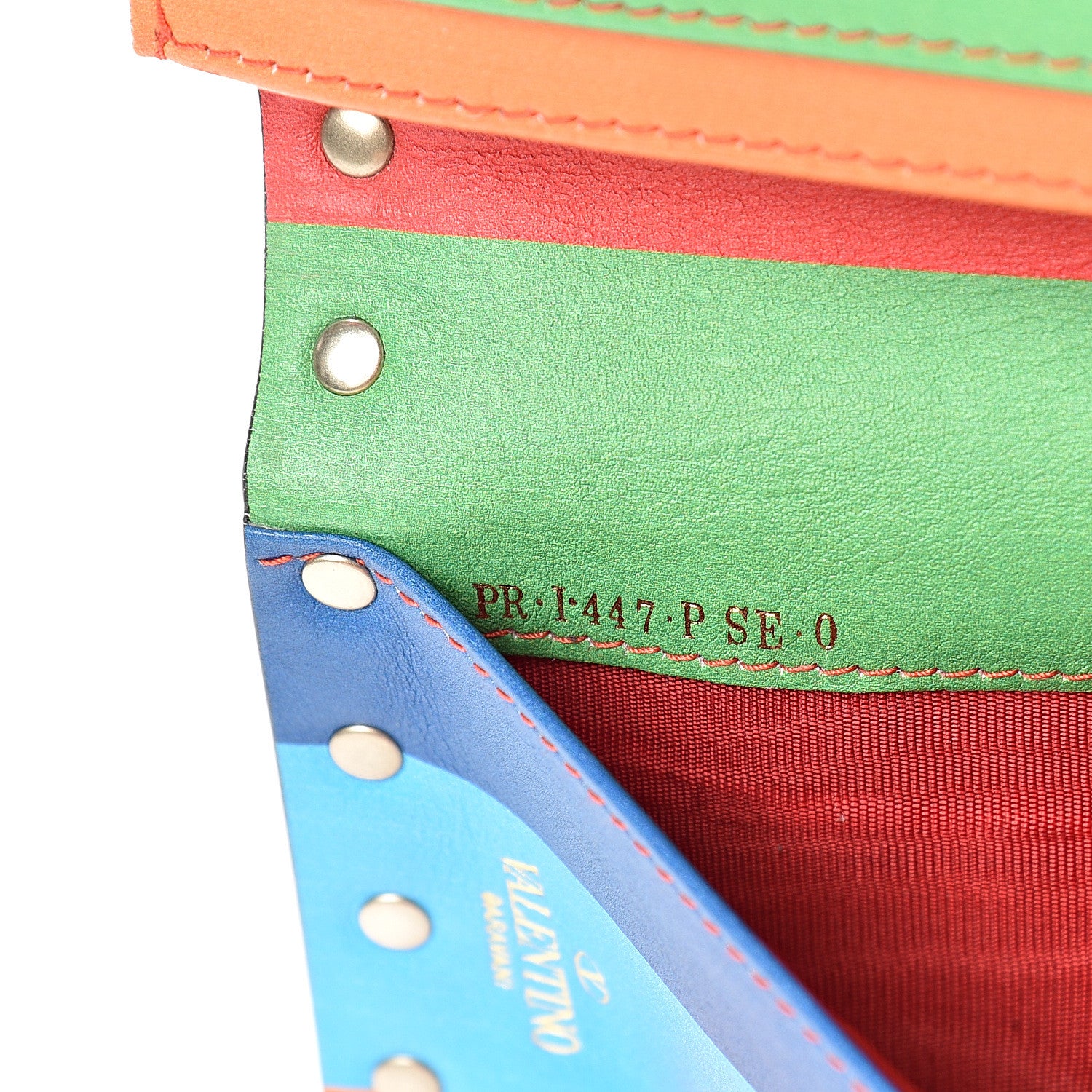 Valentino Garavani Vitello 1973 Rockstud Wristlet Wallet Multicolor 8 of 10