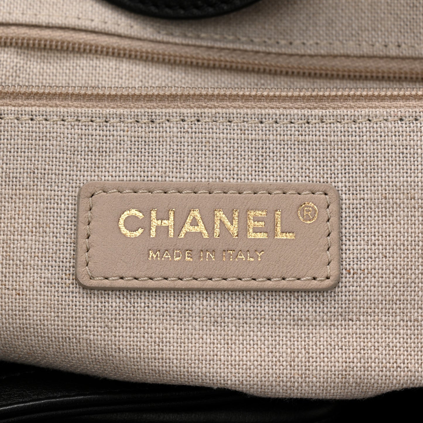 Calfskin Medium Deauville Tote Black Multicolor