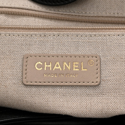 Chanel Calfskin Medium Deauville Tote Black Multicolor 7 of 11