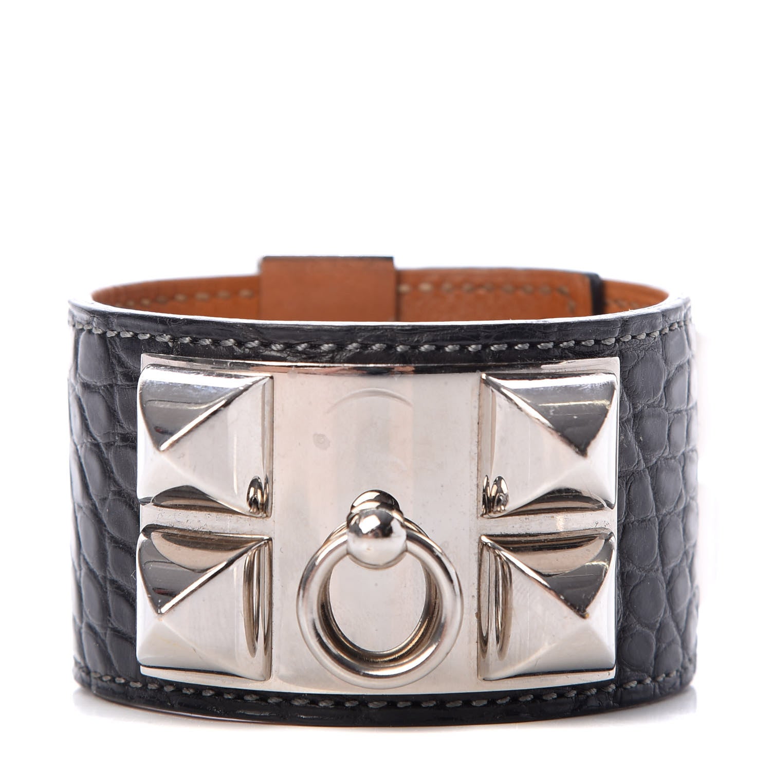 Hermes Matte Alligator Collier de Chien CDC Bracelet S Black 1 of 6