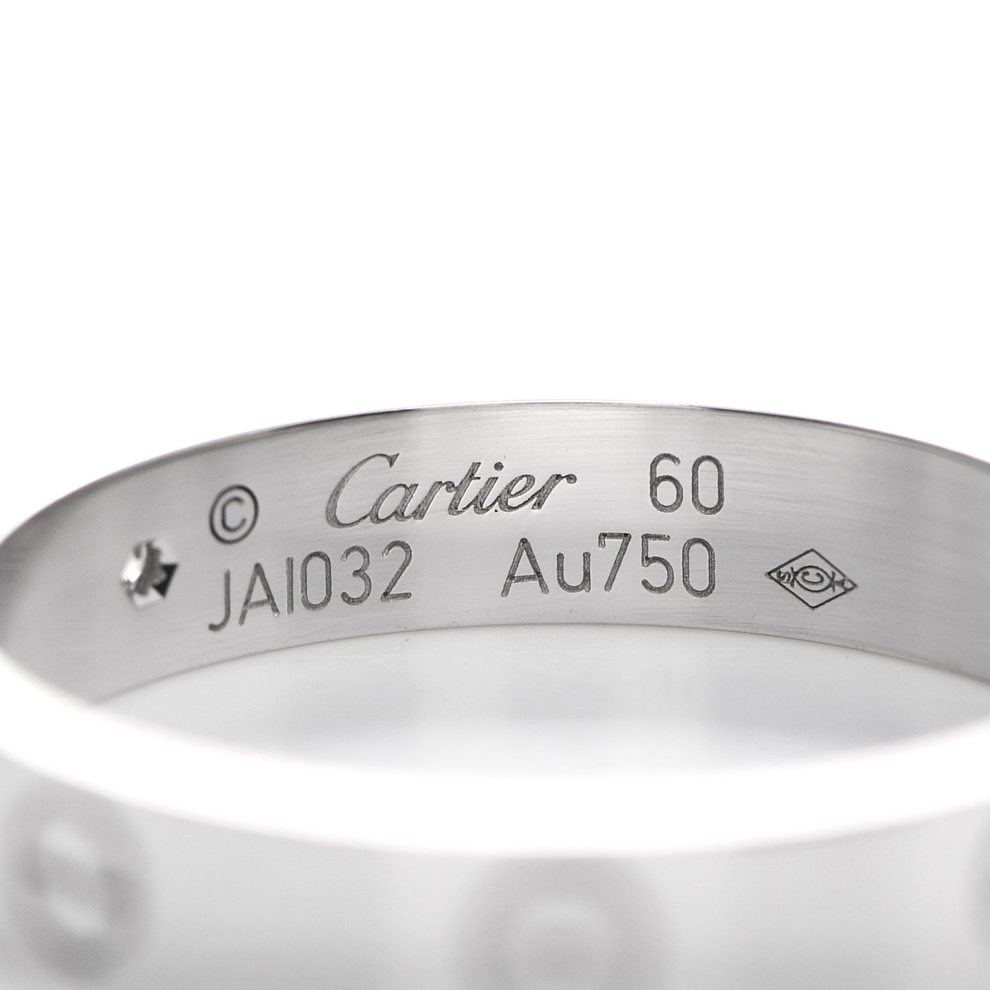 18K White Gold Diamond 4mm LOVE Wedding Band Ring 60 9.25