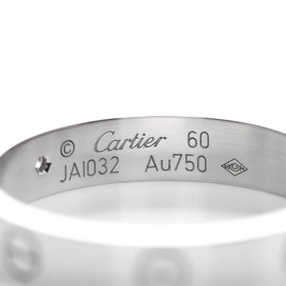 Cartier 18K White Gold Diamond 4mm LOVE Wedding Band Ring 60 9.25 4 of 4