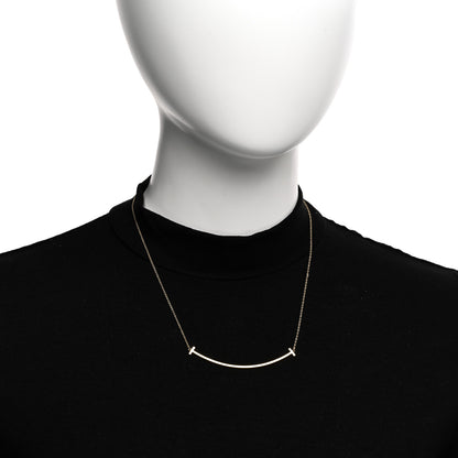 Tiffany 18K Yellow Gold Large T Smile Pendant Necklace 2 of 4