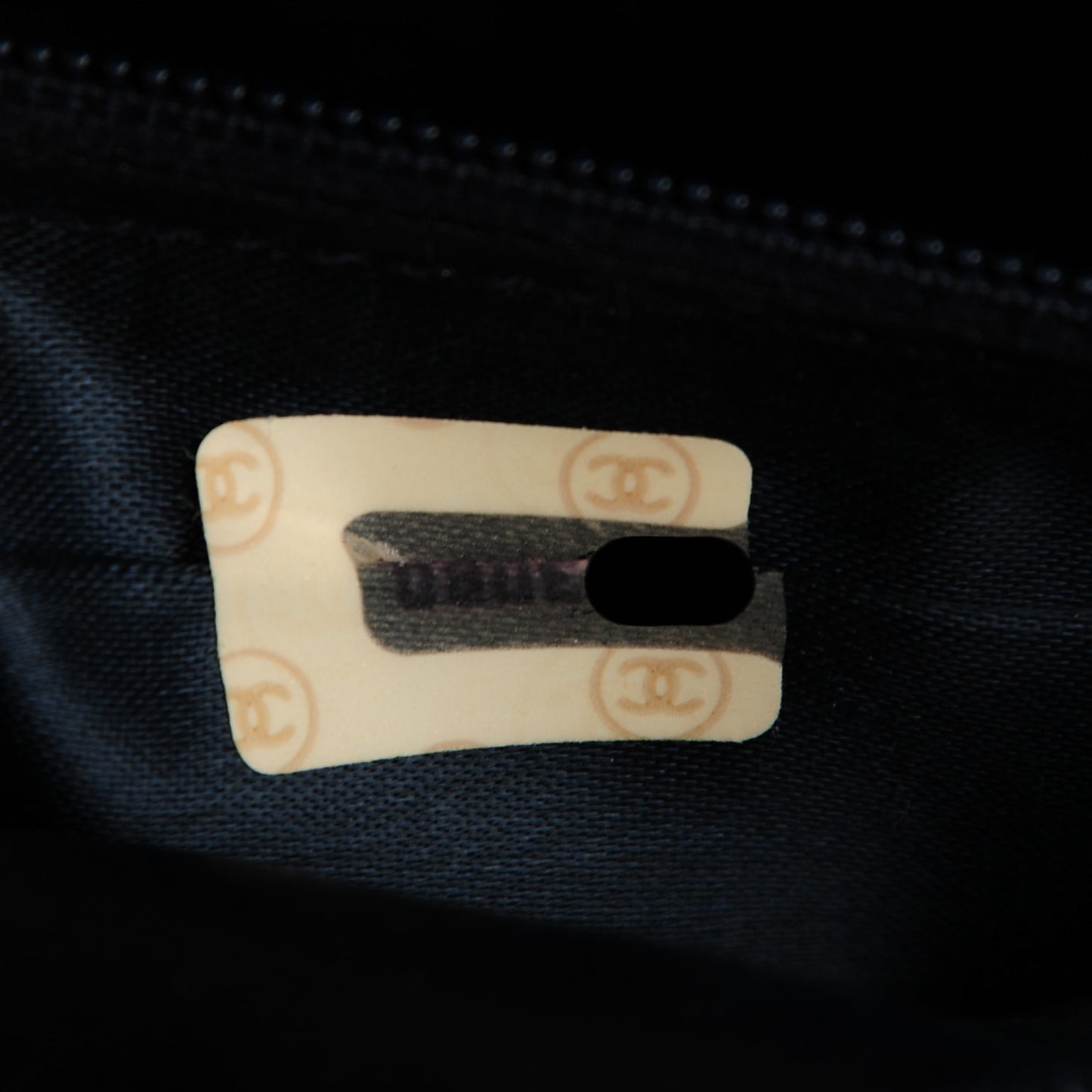 Lambskin Quilted Shoulder Bag Navy Blue