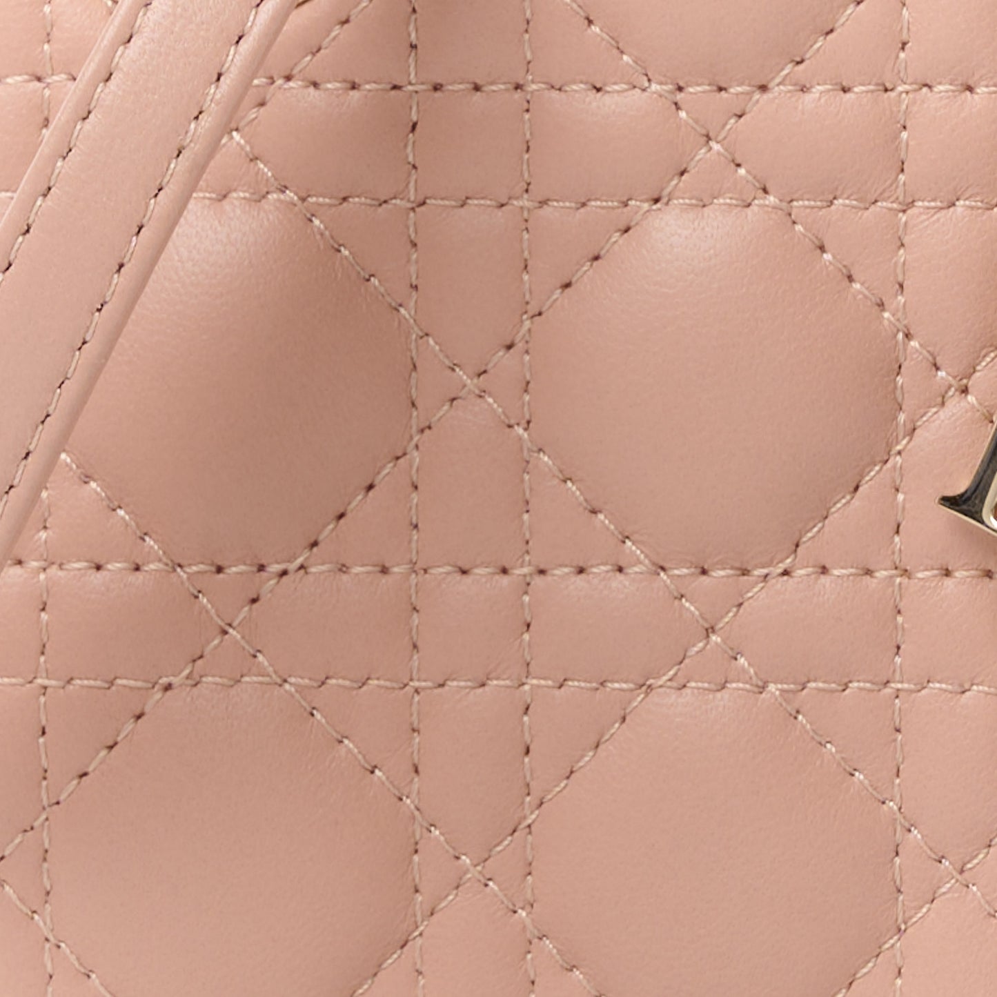 Lambskin Cannage Micro Lady Dior Rose Des Vents