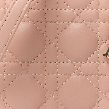Christian Dior Lambskin Cannage Micro Lady Dior Rose Des Vents 9 of 11