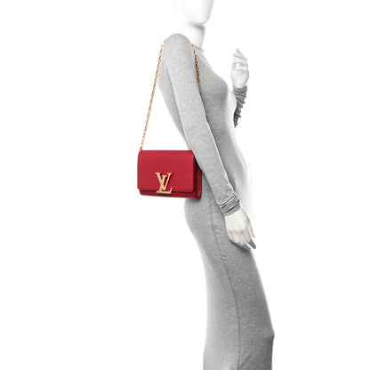 Louis Vuitton Calfskin Chain Louise MM Red 2 of 12
