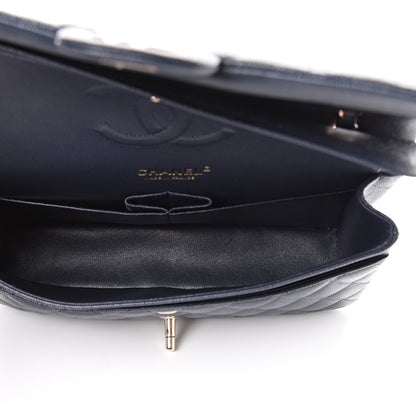 Chanel Caviar Quilted Medium Double Flap Dark Blue 4 of 10