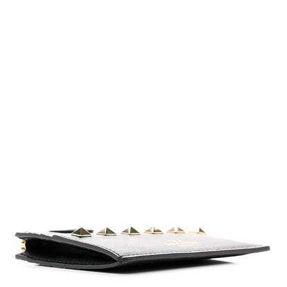 Valentino Garavani Vitello Rockstud Card Holder With Zipper Black 4 of 6
