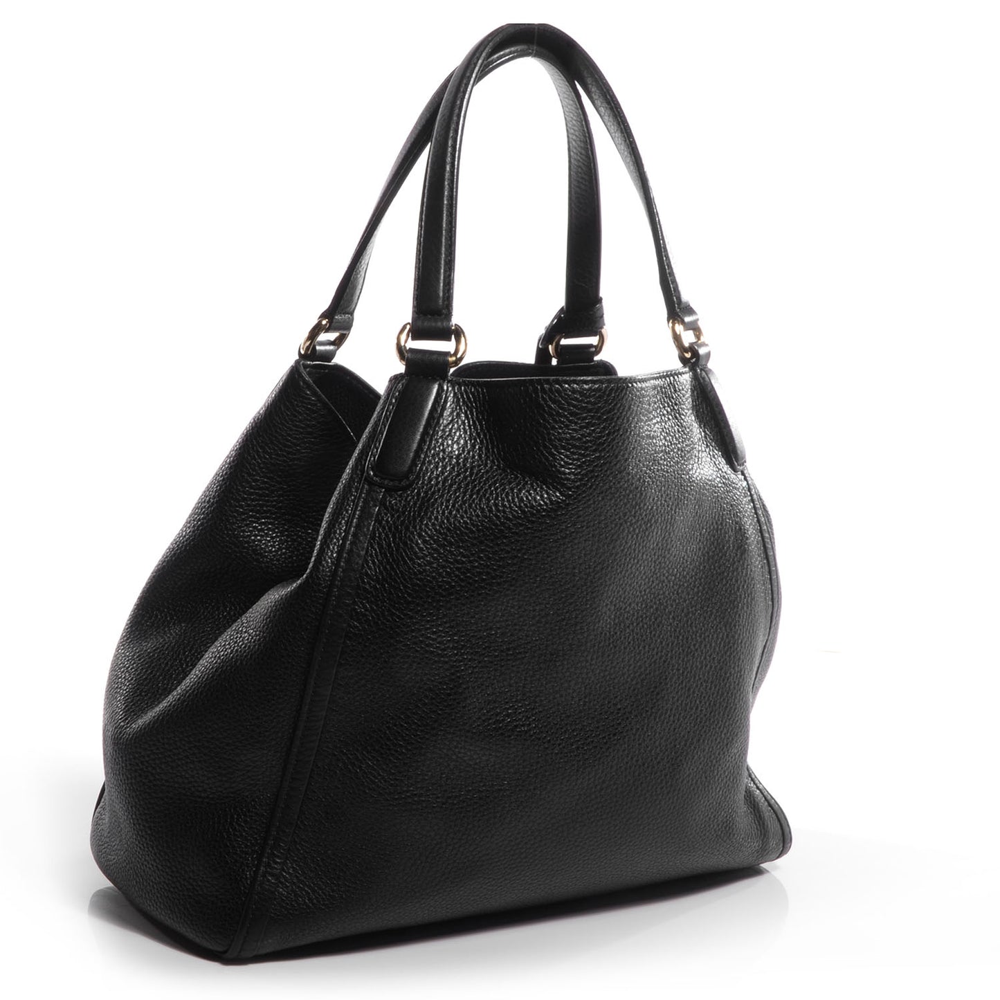 Pebbled Calfskin Medium Soho Shoulder Bag Black