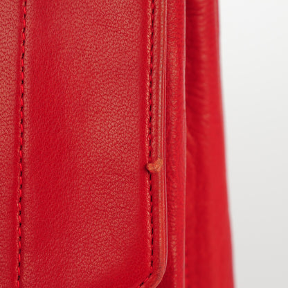 Chanel Lambskin Vertical Quilted Small Medallion Single Flap Red 12 of 12