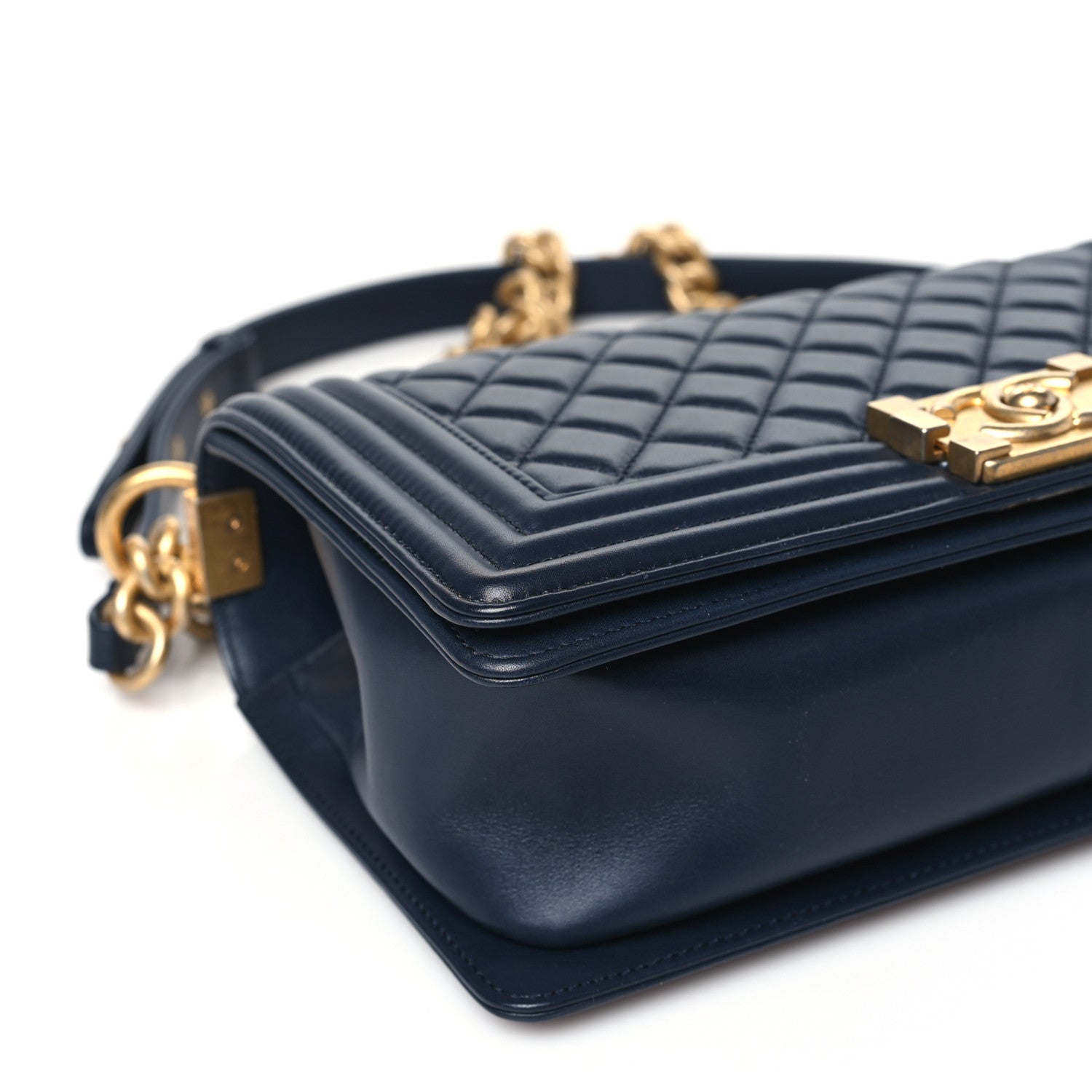 Chanel Lambskin Quilted Medium Boy Flap Blue 9 of 10