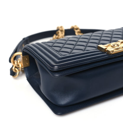 Chanel Lambskin Quilted Medium Boy Flap Blue 9 of 10