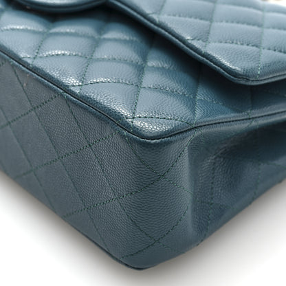 Chanel Caviar Quilted Medium Double Flap Dark Green 10 of 10