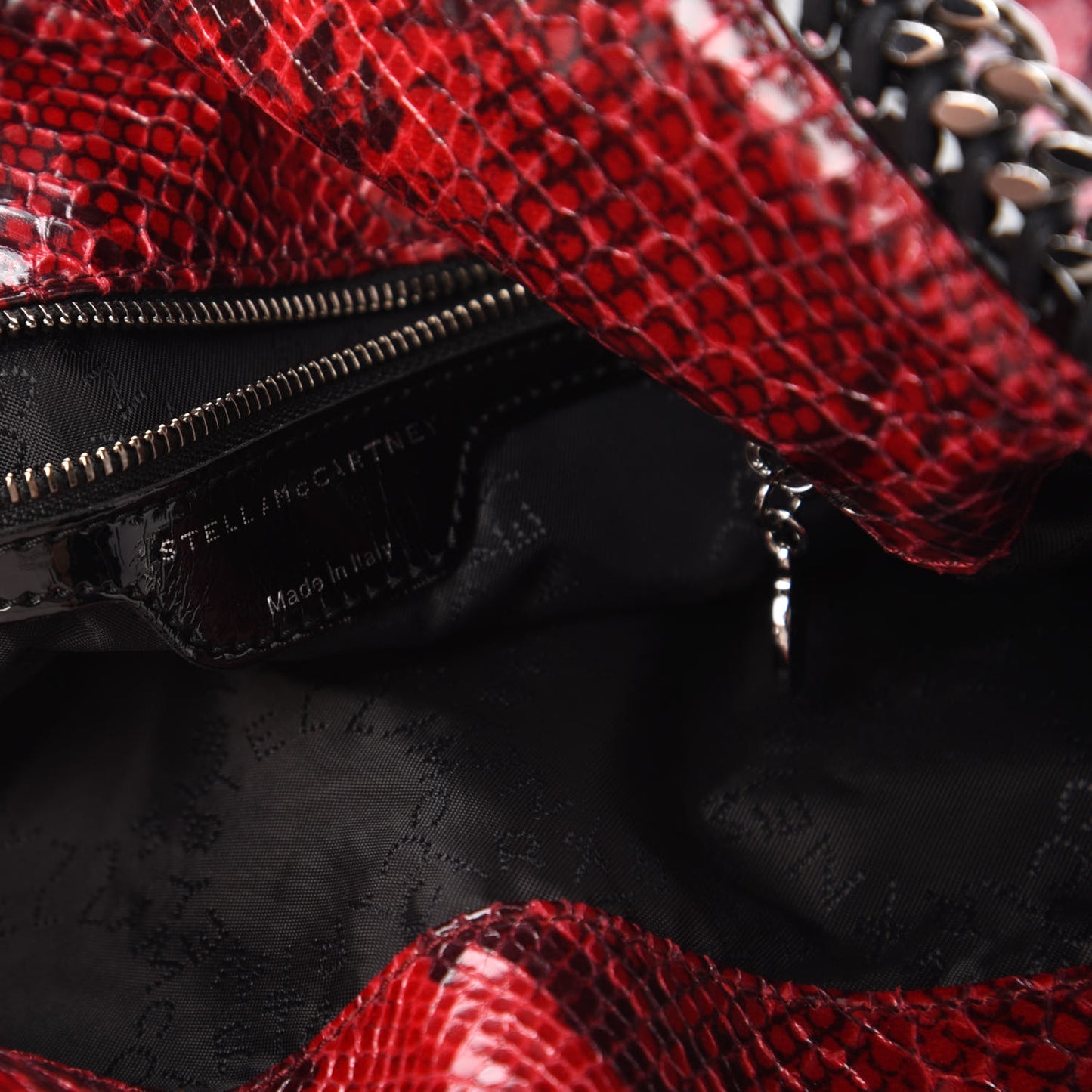 Eco Python Falabella Fold Over Tote Red