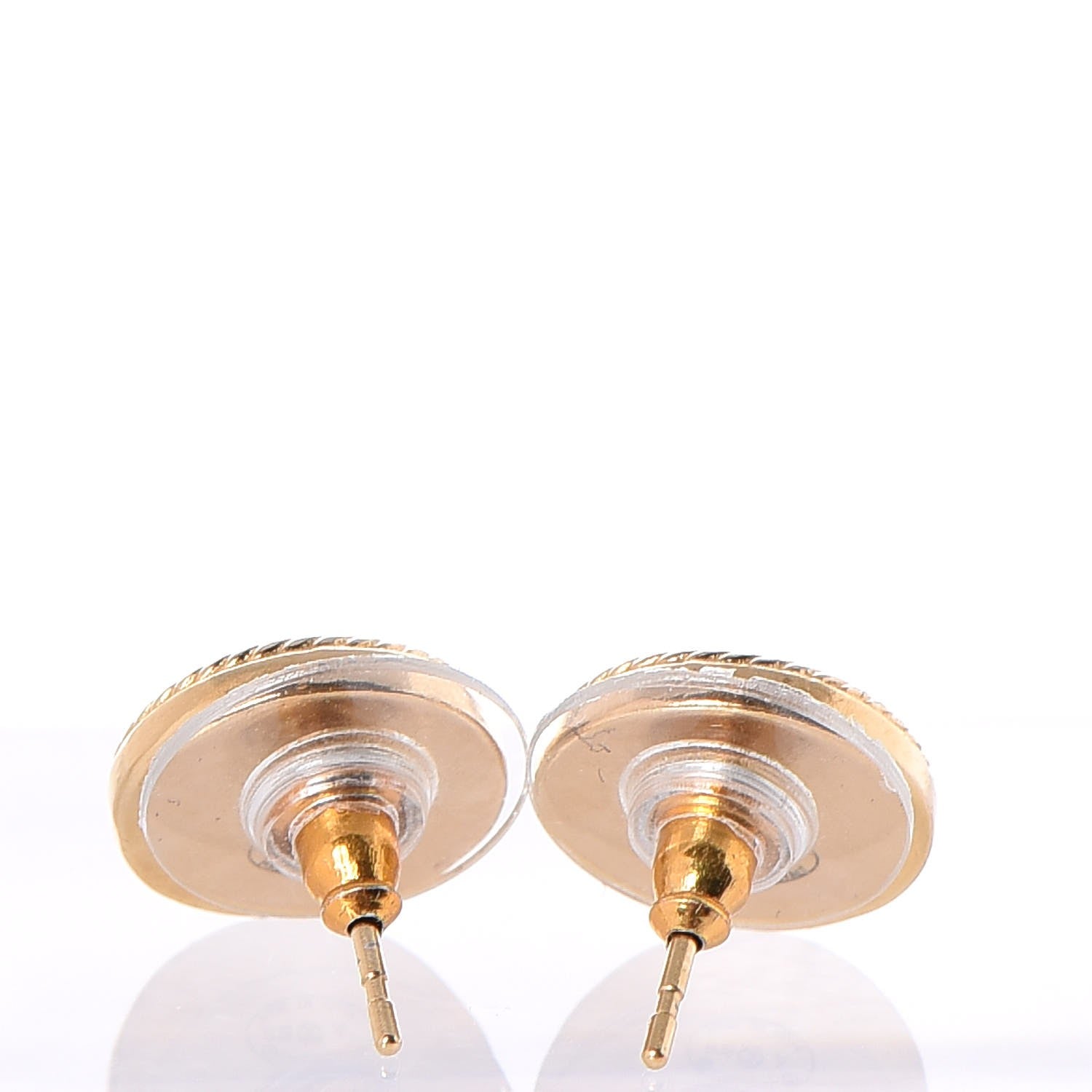 Chanel CC Round Earrings Gold 3 of 6
