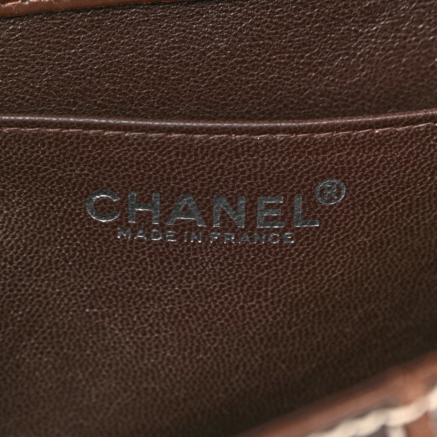 Chanel Lambskin Contrast Square Stitch Flap Brown 6 of 10
